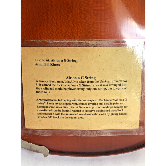 Artist Bill Kinsey "Air On A String" Violin Mixed Media Art Collage Virginia - Picture 5 of 9